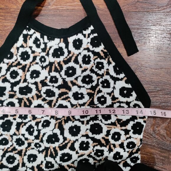 Diane Von Furstenberg Halter Tie Neck Neutral Poppy Sweater Knit Midi Dress M - Picture 12 of 14